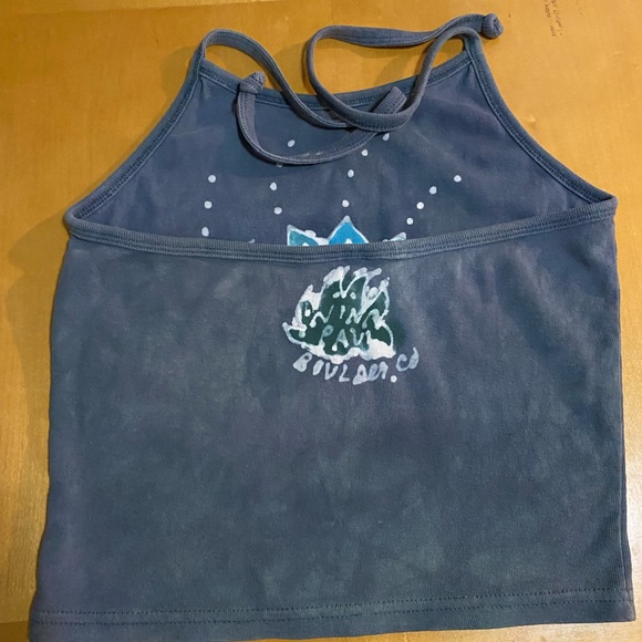 Vintage Dharma Trading Co Grey Batik Halter Hand Painted Boulder Size Medium - Picture 2 of 3